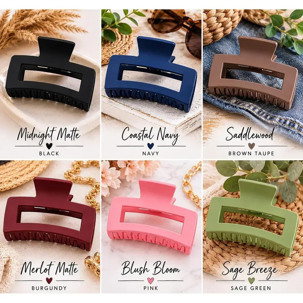Everyday Matte Rectangle Claw Clip | Large Hair Clip